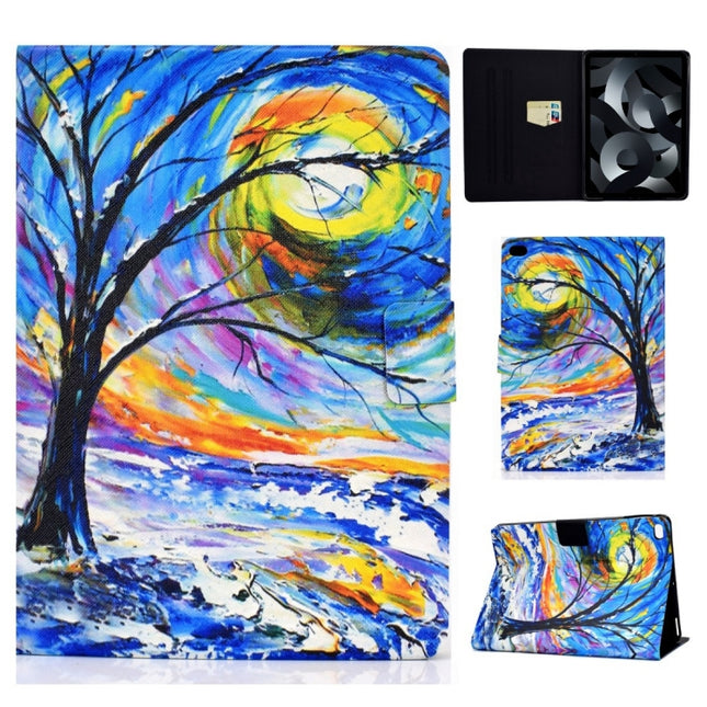 For iPad 10.2 / 10.5 / iPad Air 10.5 2019 TPU Electric Pressed Horizontal Flip Leather Case with Holder & Card Slot & Sleep / Wake-up Function(Watercolor Tree)-garmade.com