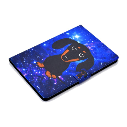 For iPad Air / Air 2 / iPad 9.7 2017 / 2018 TPU Electric Pressed Horizontal Flip Leather Case with Holder & Card Slot & Sleep / Wake-up Function(Little Black Dog)-garmade.com