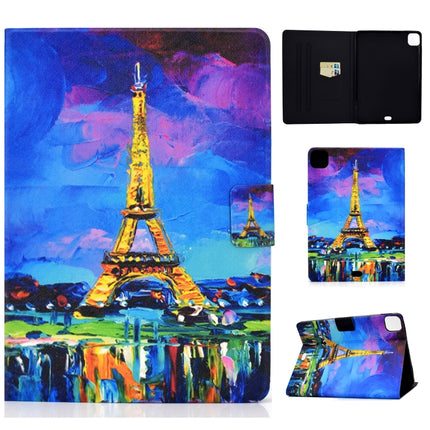 For iPad Pro 11 2020 / 2018 TPU Electric Pressed Horizontal Flip Leather Case with Holder & Card Slot & Sleep / Wake-up Function(Eiffel Tower)-garmade.com