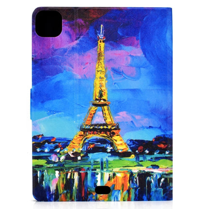 For iPad Pro 11 2020 / 2018 TPU Electric Pressed Horizontal Flip Leather Case with Holder & Card Slot & Sleep / Wake-up Function(Eiffel Tower)-garmade.com