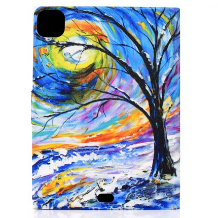 For iPad Pro 11 2020 / 2018 TPU Electric Pressed Horizontal Flip Leather Case with Holder & Card Slot & Sleep / Wake-up Function(Watercolor Tree)-garmade.com