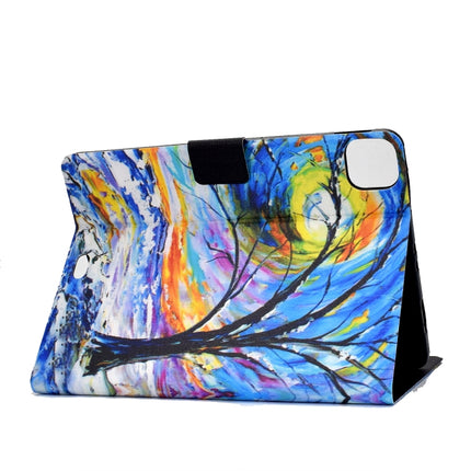 For iPad Pro 11 2020 / 2018 TPU Electric Pressed Horizontal Flip Leather Case with Holder & Card Slot & Sleep / Wake-up Function(Watercolor Tree)-garmade.com