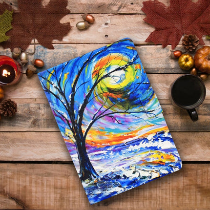 For iPad Pro 11 2020 / 2018 TPU Electric Pressed Horizontal Flip Leather Case with Holder & Card Slot & Sleep / Wake-up Function(Watercolor Tree)-garmade.com