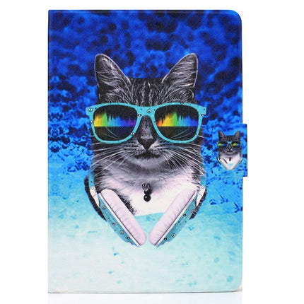 For iPad mini 5 / 4 / 3 / 2 / 1 TPU Electric Pressed Horizontal Flip Leather Case with Holder & Card Slot & Sleep / Wake-up Function(Headphone Cat)-garmade.com