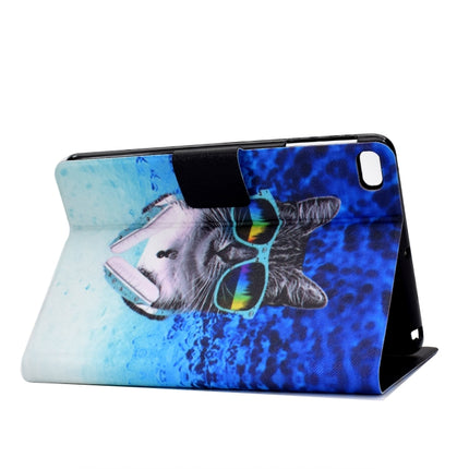 For iPad mini 5 / 4 / 3 / 2 / 1 TPU Electric Pressed Horizontal Flip Leather Case with Holder & Card Slot & Sleep / Wake-up Function(Headphone Cat)-garmade.com