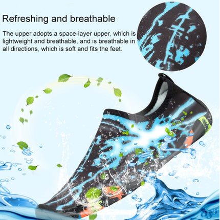 Printed Pattern Non-slip Rubber Thick Bottom Beach Shoes Swimming Shoes Diving Socks for Men, A Pair, Size:41(Black Stripes)-garmade.com