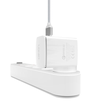 LDNIO A1301Q 2 in 1 18W QC3.0 USB Interface Travel Charger Mobile Phone Charger with 8 Pin Data Cable, US Plug-garmade.com