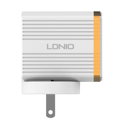 LDNIO A1302Q 2 in 1 18W QC3.0 USB Interface Grid Shape Travel Charger Mobile Phone Charger with Type-C / USB-C Data Cable, US Plug-garmade.com