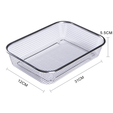 Household Creative Rectangular Kitchen Stainless Steel Fruit Vegetable Storage Basket Hollowed Drain Washing Box, Size:S-garmade.com