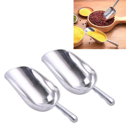 2 PCS Stainless Steel Multifunctional Shovel Aluminum Alloy Ice Shovel Food Tea Shovel Tea Spoon, Size:M-garmade.com