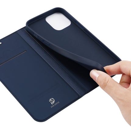 For iPhone 12 / 12 Pro DUX DUCIS Skin Pro Series Horizontal Flip PU + TPU Leather Case, with Holder & Card Slots(Blue)-garmade.com