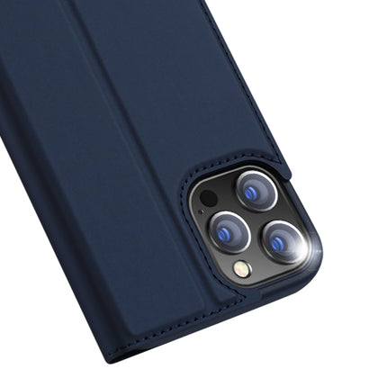 For iPhone 12 / 12 Pro DUX DUCIS Skin Pro Series Horizontal Flip PU + TPU Leather Case, with Holder & Card Slots(Blue)-garmade.com