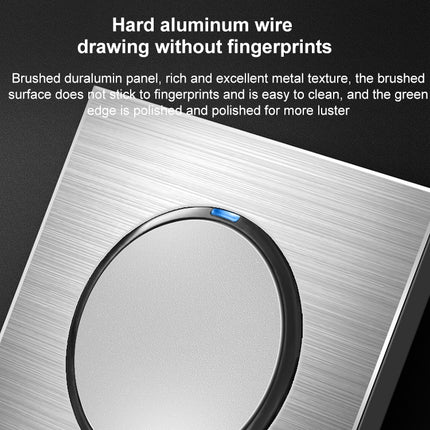 86mm Gray Aluminum Wire Drawing LED Switch Panel, Style:One Billing Control-garmade.com