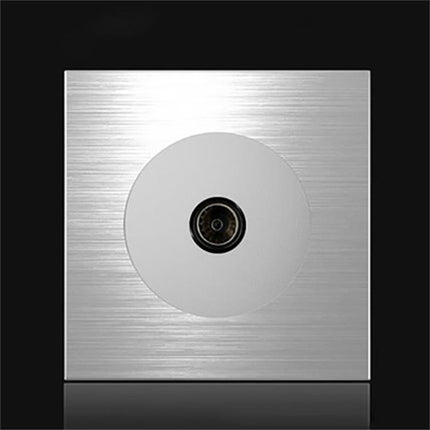 86mm Gray Aluminum Wire Drawing LED Switch Panel, Style:TV Socket-garmade.com