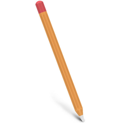 For Apple Pencil 1 Stylus Touch Pen Split Contrast Color Silicone Protective Case(Retro Orange Red)-garmade.com