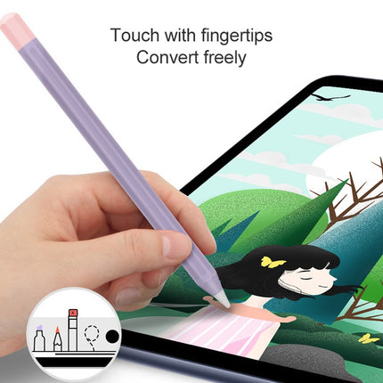 For Apple Pencil 1 Stylus Touch Pen Split Contrast Color Silicone Protective Case(Midnight Blueberry)-garmade.com