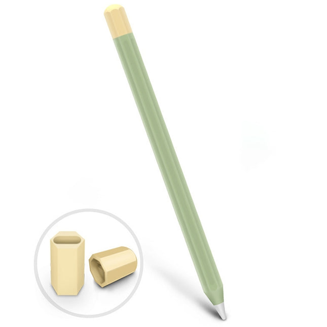 For Apple Pencil 1 Stylus Touch Pen Split Contrast Color Silicone Protective Case(Lemon Avocado)-garmade.com
