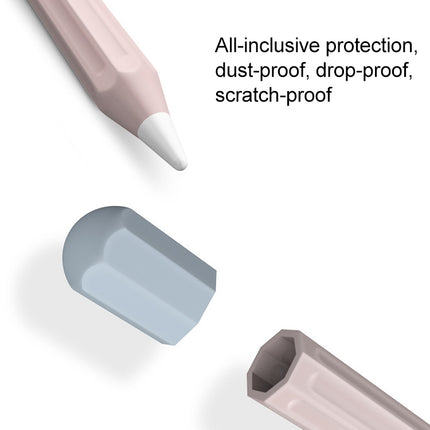 For Apple Pencil 1 Stylus Touch Pen Split Contrast Color Silicone Protective Case(Lemon Avocado)-garmade.com