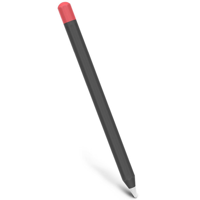For Apple Pencil 2 Stylus Touch Pen Split Contrast Color Silicone Protective Case(Classic Red and Black)-garmade.com