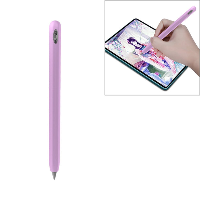 For Huawei M-pencil Stylus Touch Pen Integrated Non-slip Silicone Protective Cover(Light Purple)-garmade.com