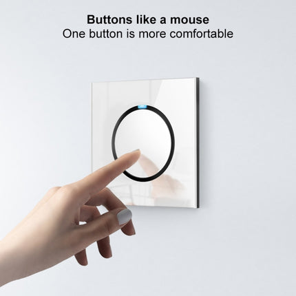 86mm Round LED Tempered Glass Switch Panel, White Round Glass, Style:Three Open Dual Control-garmade.com