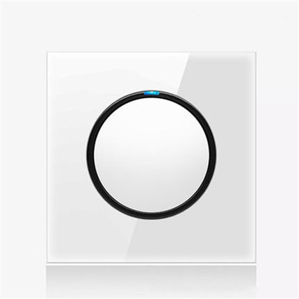 86mm Round LED Tempered Glass Switch Panel, White Round Glass, Style:One Billing Control-garmade.com