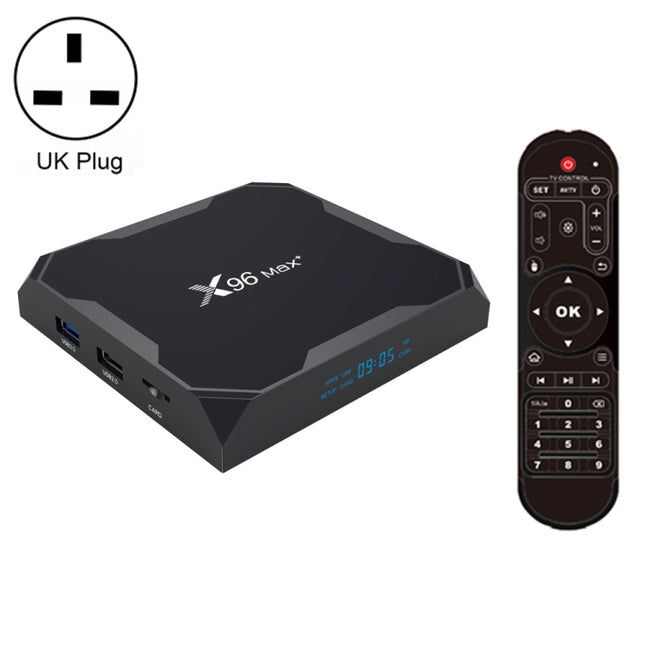 X96 max+ 4K Smart TV Box, Android 9.0, Amlogic S905X3 Quad-Core Cortex-A55,4GB+32GB, Support LAN, AV, 2.4G/5G WiFi, USBx2,TF Card, UK Plug-garmade.com