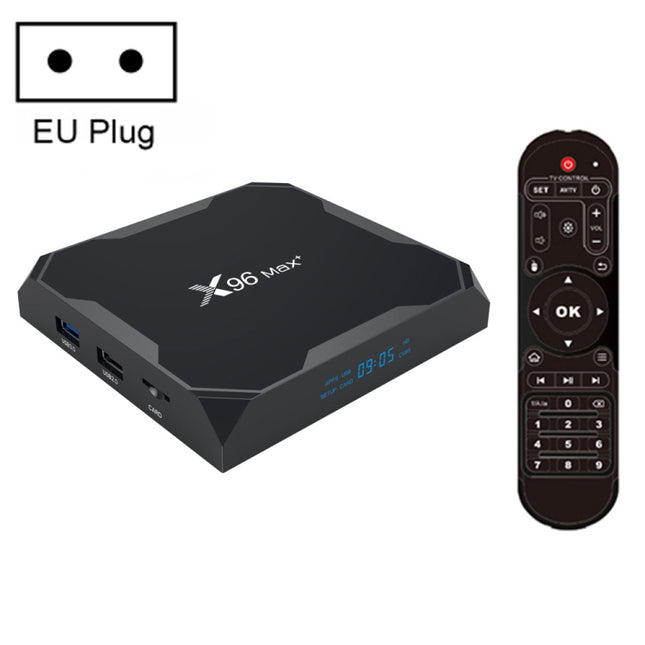 X96 max+ 4K Smart TV Box, Android 9.0, Amlogic S905X3 Quad-Core Cortex-A55,4GB+64GB, Support LAN, AV, 2.4G/5G WiFi, USBx2,TF Card, EU Plug-garmade.com