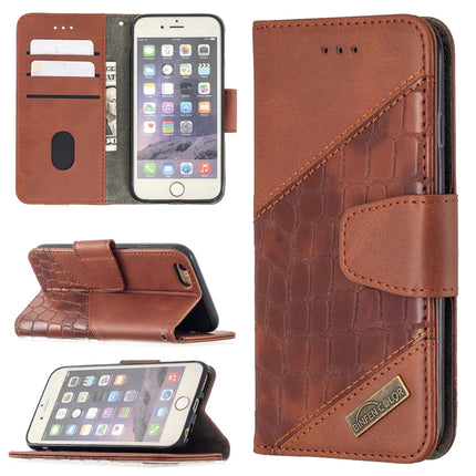 For iPhone 6 Matching Color Crocodile Texture Horizontal Flip PU Leather Case with Wallet & Holder & Card Slots(Brown)-garmade.com