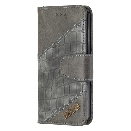 For iPhone 6 Matching Color Crocodile Texture Horizontal Flip PU Leather Case with Wallet & Holder & Card Slots(Grey)-garmade.com