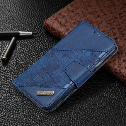 For iPhone 11 Matching Color Crocodile Texture Horizontal Flip PU Leather Case with Wallet & Holder & Card Slots(Blue)-garmade.com