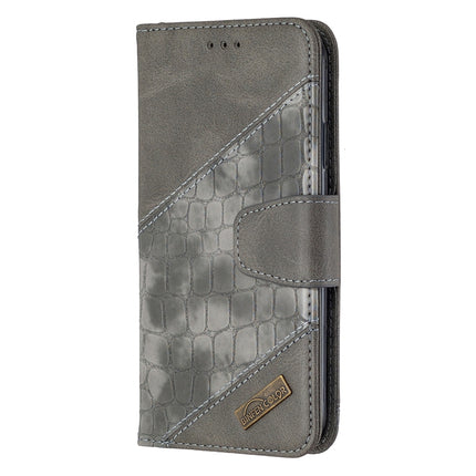 For iPhone 11 Matching Color Crocodile Texture Horizontal Flip PU Leather Case with Wallet & Holder & Card Slots(Grey)-garmade.com