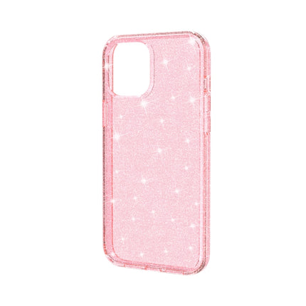 For iPhone 12 / 12 Pro Shockproof Terminator Style Glitter Powder Protective Case(Pink)-garmade.com