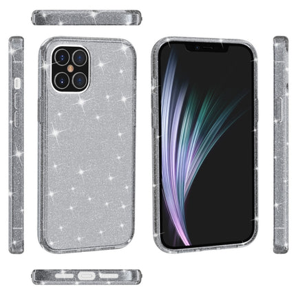 For iPhone 12 / 12 Pro Shockproof Terminator Style Glitter Powder Protective Case(Grey)-garmade.com