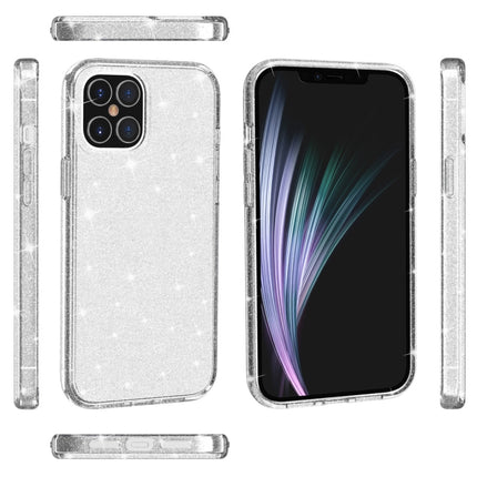 For iPhone 12 / 12 Pro Shockproof Terminator Style Glitter Powder Protective Case(White)-garmade.com