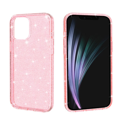 For iPhone 12 Pro Max Shockproof Terminator Style Glitter Powder Protective Case(Pink)-garmade.com