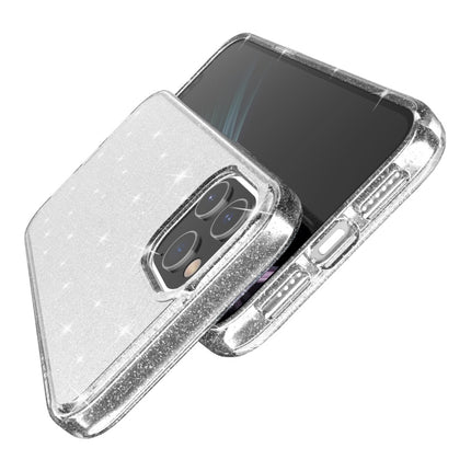 For iPhone 12 Pro Max Shockproof Terminator Style Glitter Powder Protective Case(White)-garmade.com