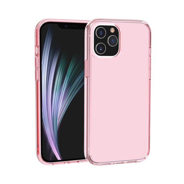 For iPhone 12 Pro Max Shockproof Terminator Style Transparent Protective Case(Pink)-garmade.com