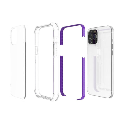 For iPhone 12 Pro Max Four-corner Shockproof TPU + Acrylic Protective Case(Purple)-garmade.com