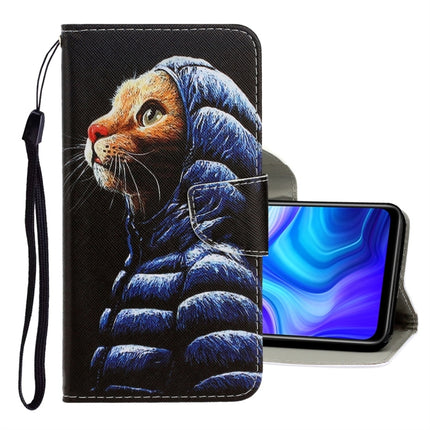 For Samsung Galaxy Note20 3D Colored Drawing Horizontal Flip PU Leather Case with Holder & Card Slots & Wallet(Down Jacket Cat)-garmade.com