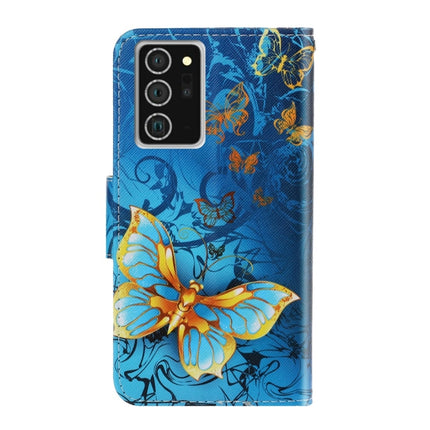 For Samsung Galaxy Note20 3D Colored Drawing Horizontal Flip PU Leather Case with Holder & Card Slots & Wallet(Jade Butterfly)-garmade.com