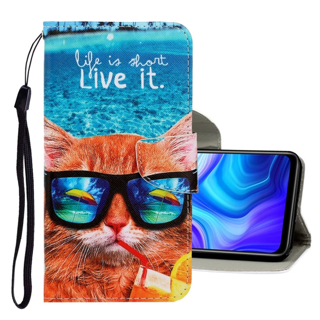 For Samsung Galaxy Note20 3D Colored Drawing Horizontal Flip PU Leather Case with Holder & Card Slots & Wallet(Underwater Cat)-garmade.com