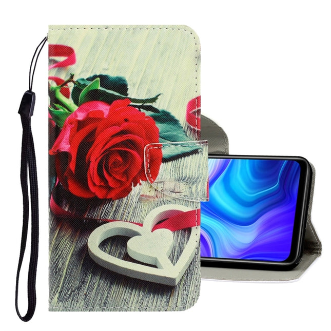 For Samsung Galaxy Note20 3D Colored Drawing Horizontal Flip PU Leather Case with Holder & Card Slots & Wallet(Red Rose)-garmade.com