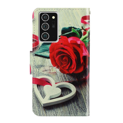 For Samsung Galaxy Note20 3D Colored Drawing Horizontal Flip PU Leather Case with Holder & Card Slots & Wallet(Red Rose)-garmade.com