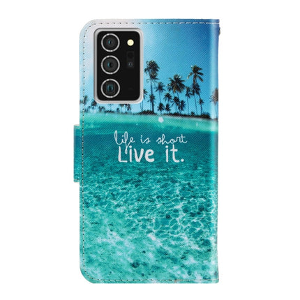 For Samsung Galaxy Note20 3D Colored Drawing Horizontal Flip PU Leather Case with Holder & Card Slots & Wallet(Coconut Tree)-garmade.com