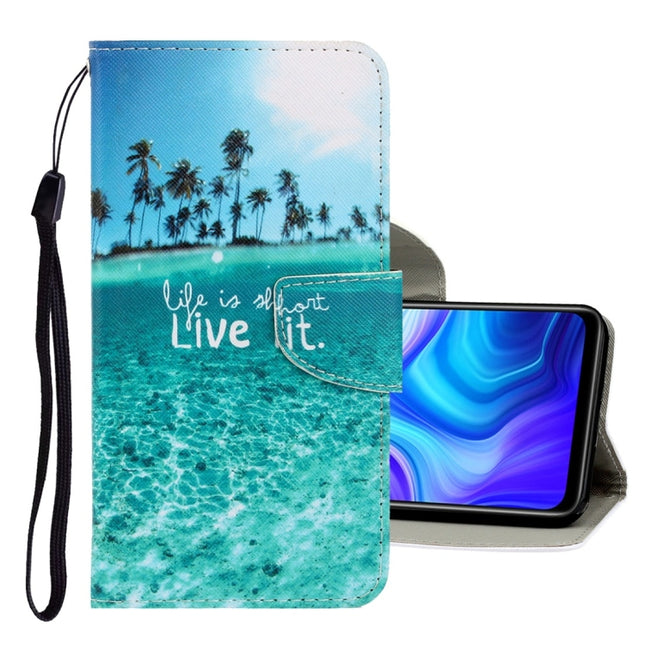For Samsung Galaxy Note20 Ultra 3D Colored Drawing Horizontal Flip PU Leather Case with Holder & Card Slots & Wallet(Coconut Tree)-garmade.com