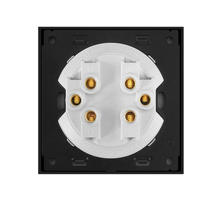 86mm Round LED Tempered Glass Switch Panel, Gray Round Glass, Style:Two Billing Control-garmade.com