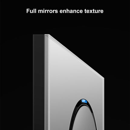 86mm Round LED Tempered Glass Switch Panel, Gray Round Glass, Style:Two Open Dual Control-garmade.com