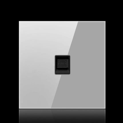 86mm Round LED Tempered Glass Switch Panel, Gray Round Glass, Style:Telephone Socket-garmade.com