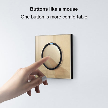 86mm Round LED Tempered Glass Switch Panel, Gold Round Glass, Style:One Open Dual Control-garmade.com